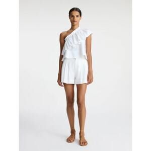 NWT ALC Pia Top One Shoulder Ruffle White S